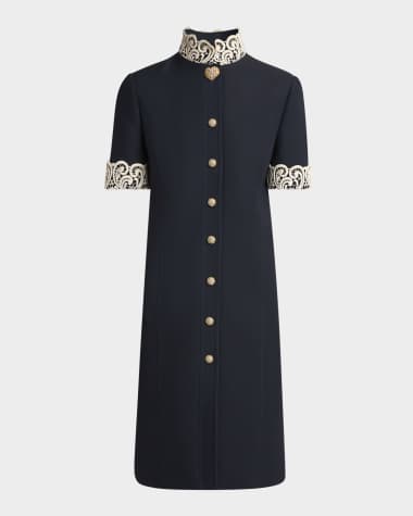 Valentino Garavani Embellished Lace-Trim Dress