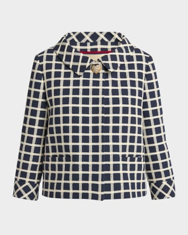Valentino Garavani Window Check Heart Button Jacket