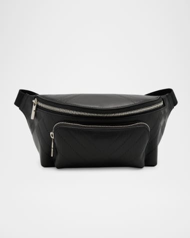 Burberry Men's Small Check Leather Belt Bag