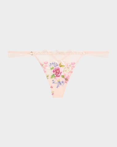 Lise Charmel Libertine en Fleurs Embroidered Tulle G-String