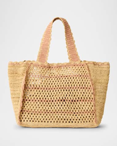 BTB Los Angeles Tulay East-West Raffia Tote Bag