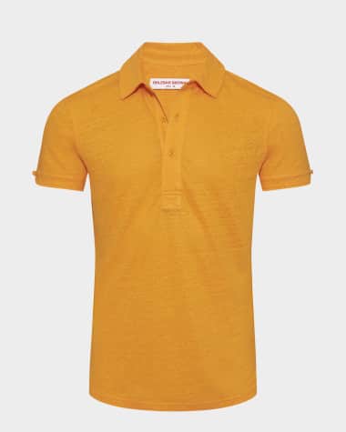 Orlebar Brown Men's Sebastian Short-Sleeve Linen Polo Shirt