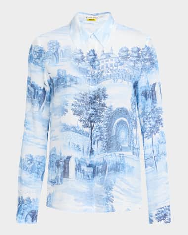 Alice + Olivia Willa Chateau Placket Top