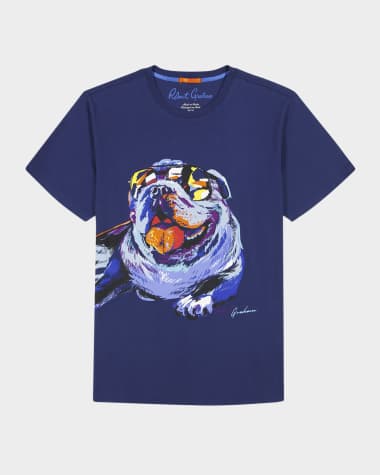 Robert Graham Men's Whiskey Bulldog Graphic T-Shirt
