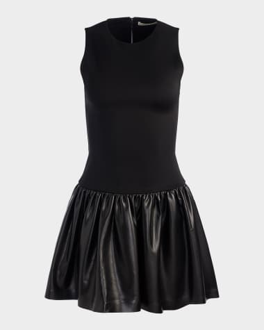 Alice + Olivia Ella Combo Drop-Waist Mini Dress