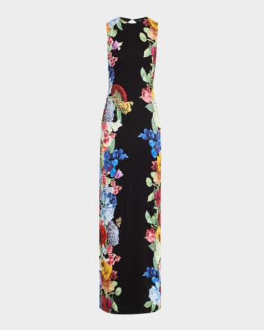 Alice + Olivia Delora Floral Sleeveless Maxi Dress