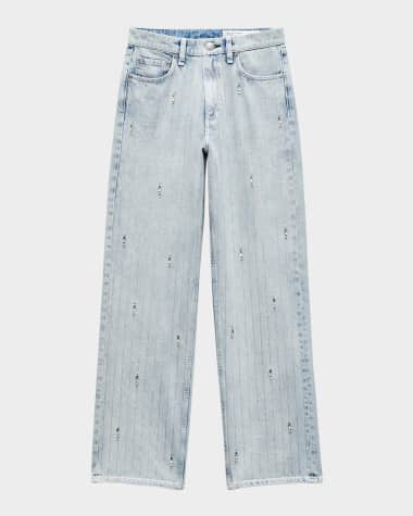 Rag & Bone Shea High-Rise Relaxed Straight Embellished Jeans