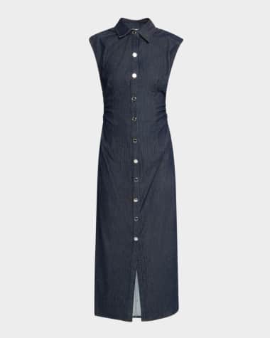 Rag & Bone AIRFLEX Leah Button-Front Midi Dress