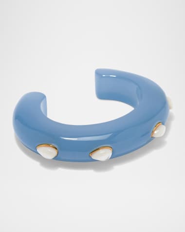 Lizzie Fortunato Ridge Cuff Bracelet in Glacier and MOP