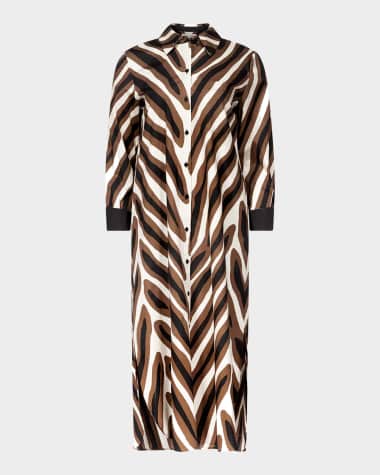 Diane von Furstenberg Karrington Striped Midi Shirtdress