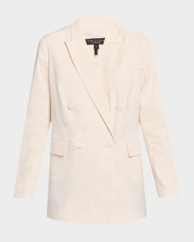 Rag & Bone Emile Double-Breasted Linen Blazer