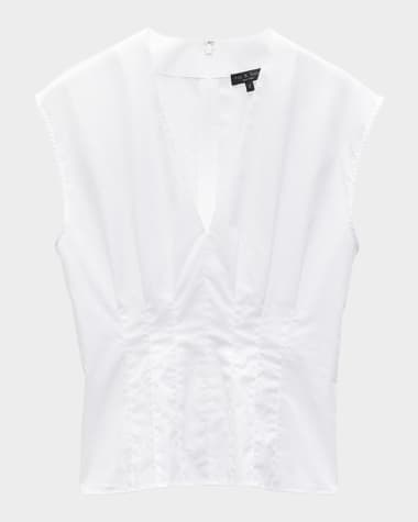 Rag & Bone Ines V-Neck Poplin Top
