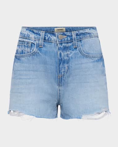 L'Agence Clark High-Rise Cut-Off Denim Shorts