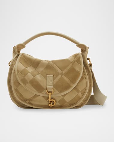 Burberry Clip Patchwork Suede Messenger Bag