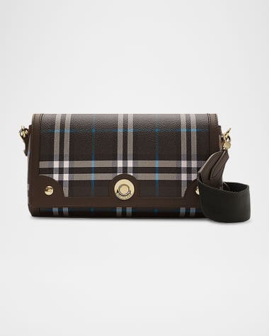 Burberry Note Small Check Canvas Crossbody Bag