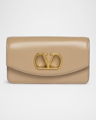 Valentino Garavani Vain Small Flap Leather Clutch Bag