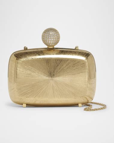 Roger Vivier Golden Strass Metal Clutch Bag