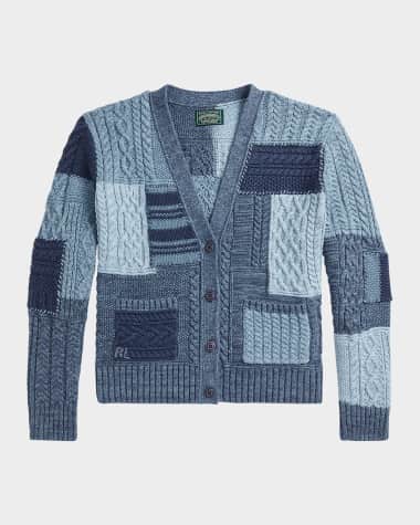 Ralph Lauren Childrenswear Girl's Cotton Patchwork Cardigan Sweater, Size S-XL