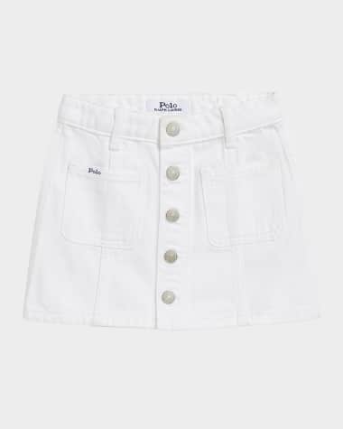 Ralph Lauren Childrenswear Girl's Denim Patch Pocket Mini Skirt, Size 2-6X
