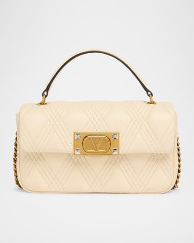 Valentino Garavani Rockstud Quilted Leather Top-Handle Bag