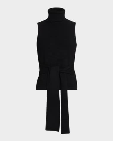 Toccin Celeste Sleeveless Turtleneck Top