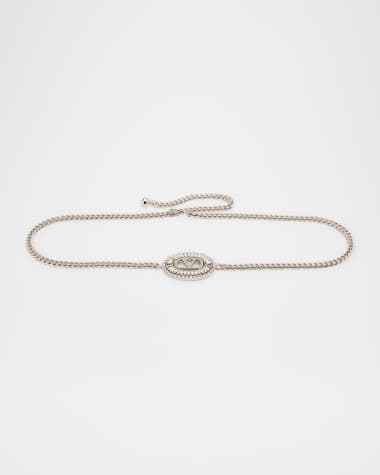 Valentino Garavani Crystal VLogo Signature Chain Belt
