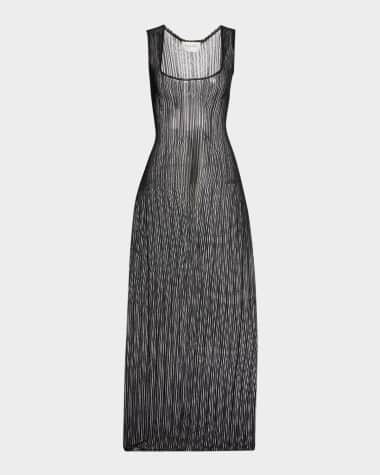 Salon 1884 Canova Sheer Knit Sleeveless Midi Dress