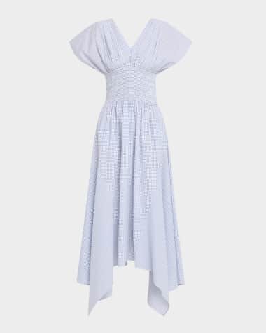 Salon 1884 Serrito Smocked Handkerchief Midi Dress