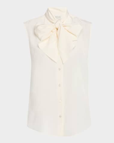 Salon 1884 Basso Lavellire Silk Crepe De Chine Blouse
