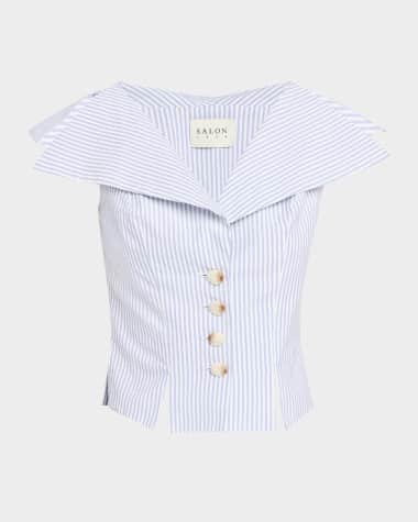 Salon 1884 Jacopo Seersucker Sailor Top