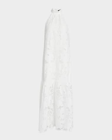 Ungaro Lorelei Halter Floral Lace Maxi Dress