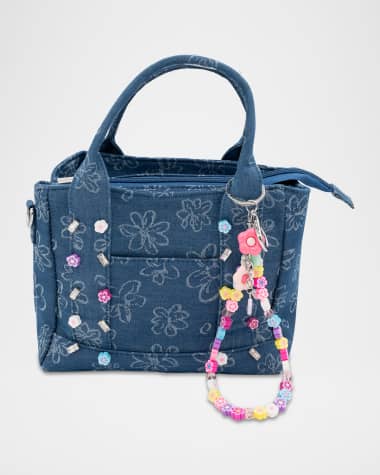 Bari Lynn Denim Handbag W/ Charms