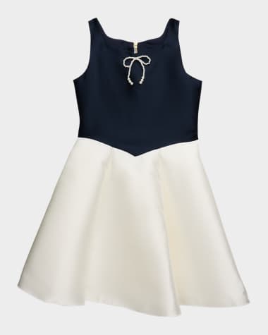 Zoe Girl's Pearly Bow A-Line Dress, Size 7-16