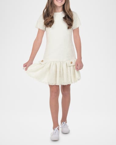Zoe Girl's Renee Drop Waist Tweed Dress, Size 7-16
