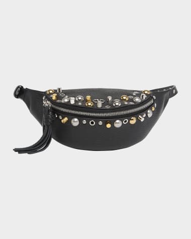 Valentino Garavani Men's Nellcote Studded Leather Belt Bag