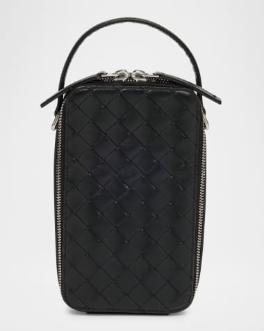 Bottega Veneta Men's Getaway Leather Crossbody Phone Pouch