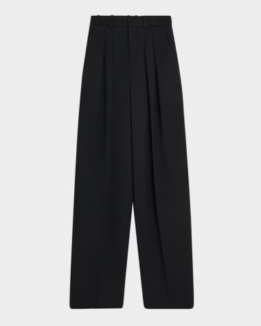 Saint Laurent Pleated Wide-Leg Trousers