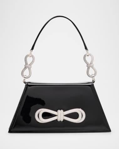 MACH & MACH Samantha Double Bow Patent Leather Shoulder Bag
