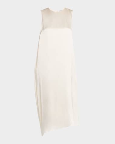 Loewe Sleeveless Draped Silk Midi Dress