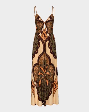 Johanna Ortiz Nuestra Tierra Printed Stretch Jersey Slipdress