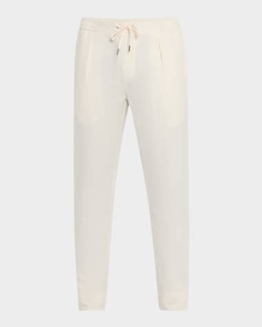 Ralph Lauren Purple Label Men's Hand-Tailored Silk-Linen Trousers