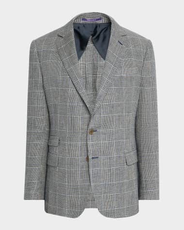 Ralph Lauren Purple Label Men's Kent Glen Plaid Linen Sport Coat