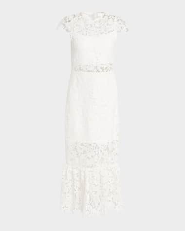 Alice + Olivia Clover Lace Midi Dress