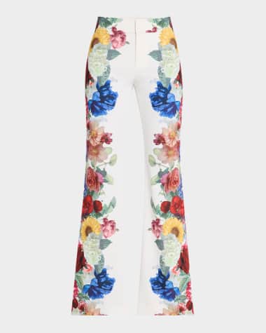 Alice + Olivia Andrew Mid-Rise Bootcut Slim Pants