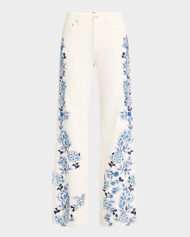 Alice + Olivia Weezy Embroidered Jeans