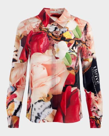 Alice + Olivia x Kelly Dabbah Willa Placket Top