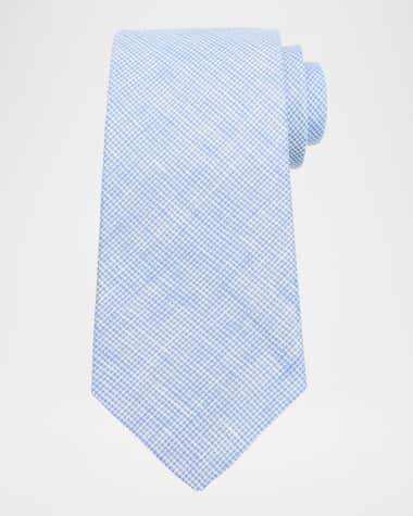 Ralph Lauren Purple Label Men's Micro-Houndstooth Linen Tie
