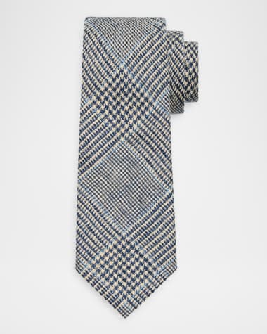 Ralph Lauren Purple Label Men's Glen Plaid Linen Tie