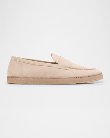 Brunello Cucinelli Men's Hybrid Suede Penny Loafers