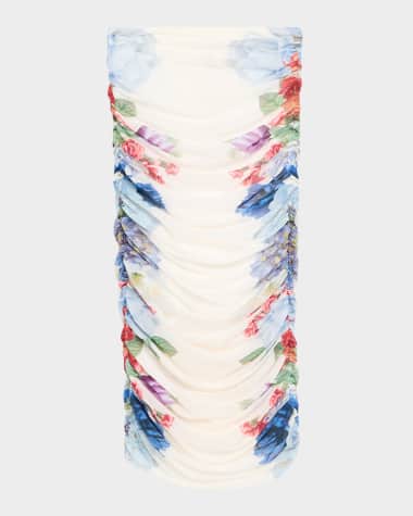 Alice + Olivia Kennah Ruched Midi Skirt